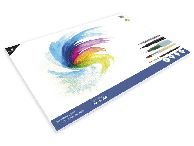 Aquarelpapier Kangaro blok A3 300 gram 16 vel, kamerwit 3 zijden gelijmd