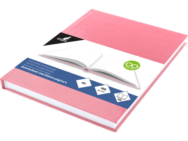 Dummyboek Kangaro A5 roze pastel hardcover 80 bladen blanco 100 grams