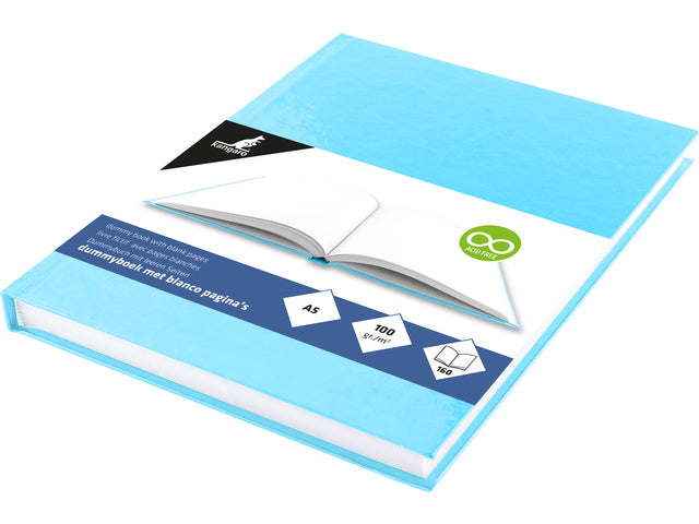 Dummyboek Kangaro A5 blauw pastel hard cover 80 blad blanco 100 grams