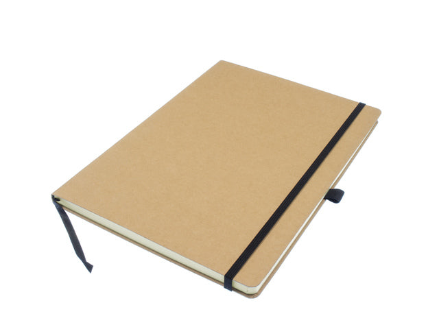 Notizbuch Kangaro A4 Kraftpapier HC 96 Vel 80 Gramm Raum mit Elastik, Flusen und Federn