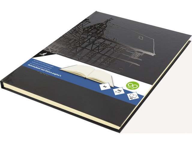 Dummyboek Kangaro A4 zwart hard dessin omslag 80 blad 140 grams crème papier