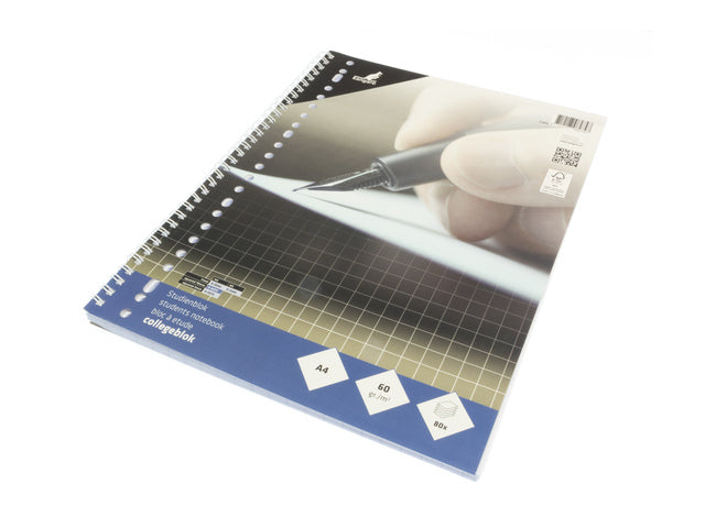 Collegeblok Kangaro A4 60 gram 23 ringen 80 blad ruit 10mm, 5 stuks