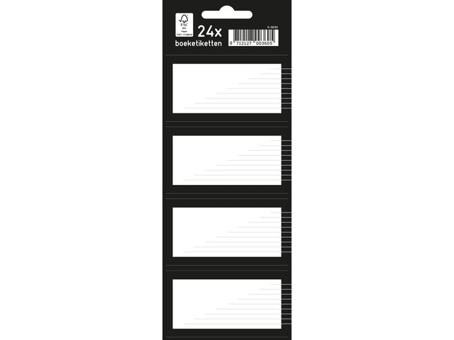 Boeketiket Kangaro 24 etiketten 6 gesloten van 4 stuks zwart