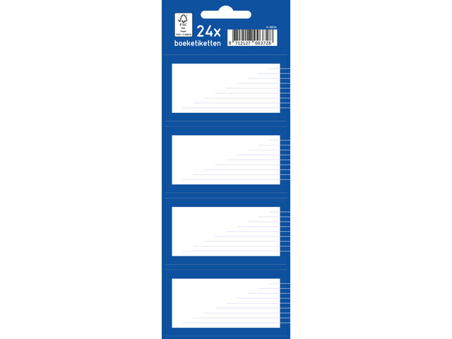Boeketiket Kangaro 24 etiketten 6 gesloten van 4 stuks blauw
