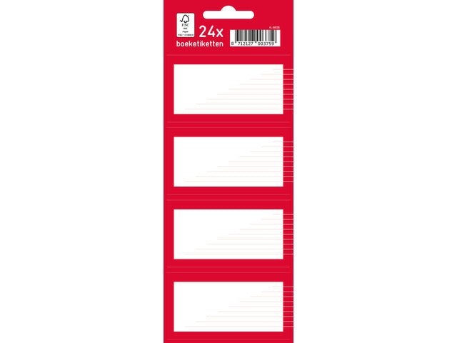 Boeketiket Kangaro 24 etiketten 6 gesloten van 4 stuks rood