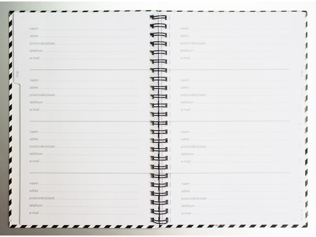 Adresboek Kangaro A5 hardcover, spiraal, 80 pagina's