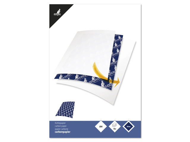 Carbonpapier Kangaro A4 21x29,7cm 10 vel blauw