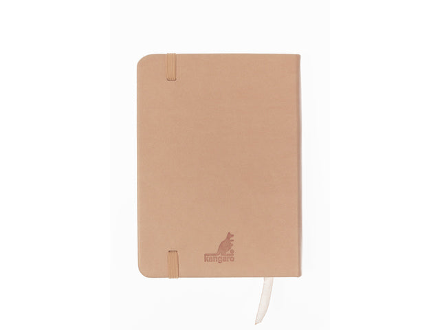 Schetsboek Kangaro A6, altrosa, PU, Hardcover, 80 Blatt, 140 Gramm, raumweißes Papier mit elastischem und fusselfreiem Material