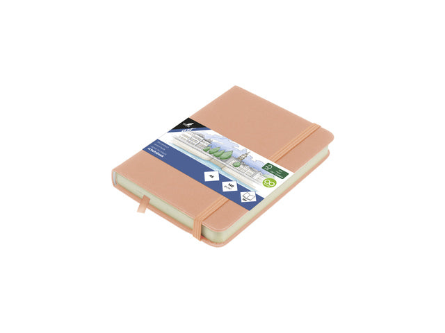 Schetsboek Kangaro A6, altrosa, PU, Hardcover, 80 Blatt, 140 Gramm, raumweißes Papier mit elastischem und fusselfreiem Material