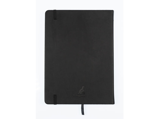 Schetsboek Kangaro A5 schwarz PU HC 80 Blatt 140gr Raumweiß mit Elastik und Flusen