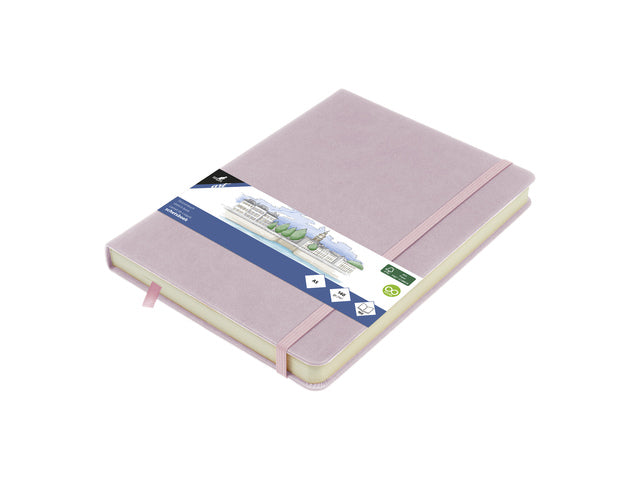 Schetsboek Kangaro A5 violett PU HC 80 Blatt 140gr Raumweiß mit Elastik und Flusen