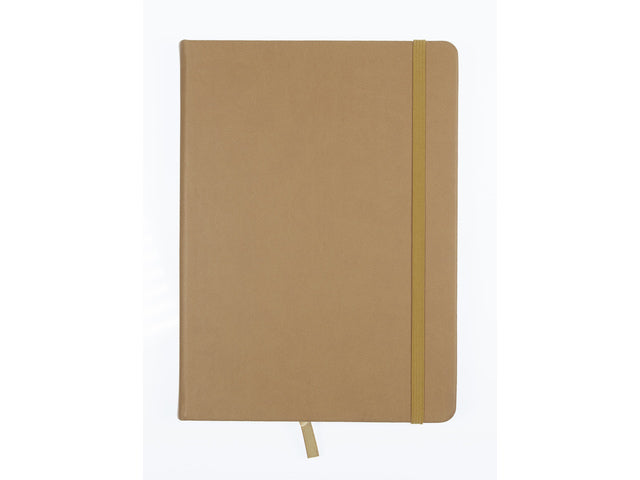 Schetsboek Kangaro A5 taupe PU HC 80 vel 140gr roomwit met elastiek en lint
