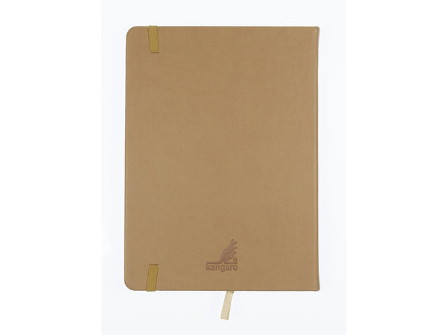 Schetsboek Kangaro A5 taupe PU HC 80 vel 140gr roomwit met elastiek en lint