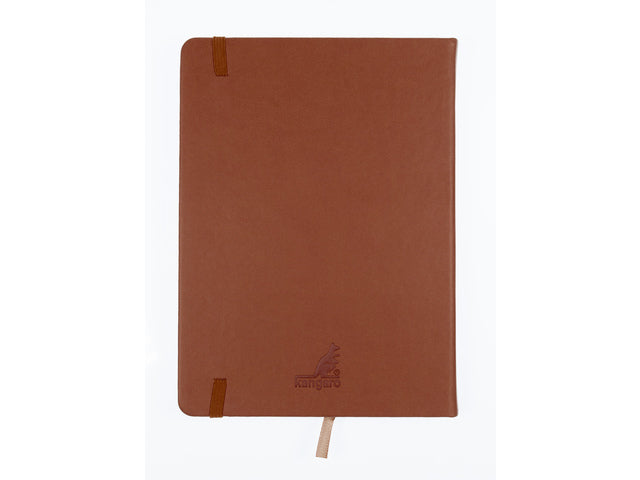 Schetsboek Kangaro A5 Cognac PU HC 80 Vel 140gr Raumweiß mit Elastik und Flusen