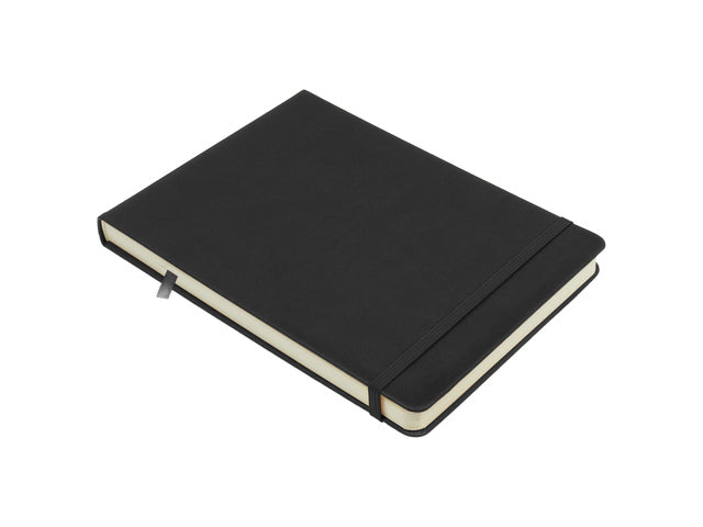 Schetsboek Kangaro A5 Querformat schwarz PU HC 80 Blatt 140gr Raumweiß mit Elastik und Flusen