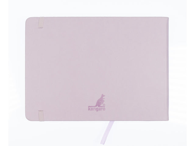 Schetsboek Kangaro A5 Querformat Violett PU HC 80 Blatt 140gr Raumweiß mit Elastik und Flusen