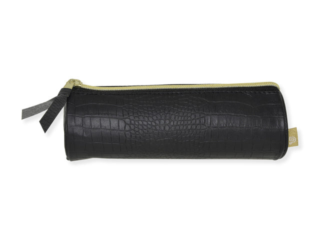 Etui Pure Croco zwart 20x6 rond
