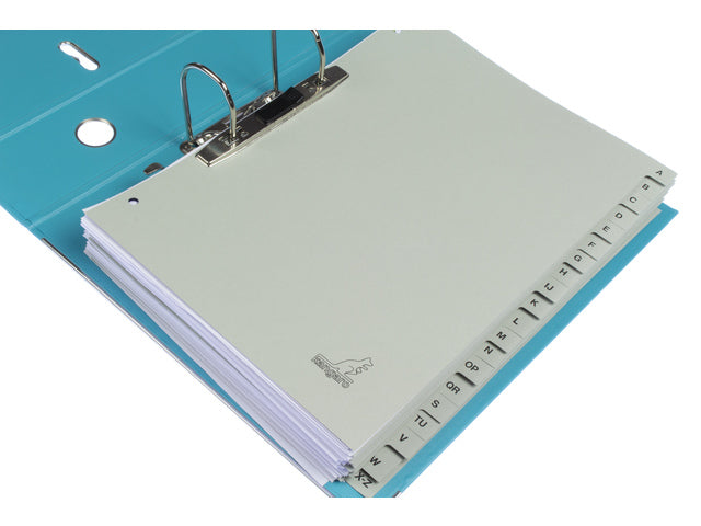 Tabblad ECO Kangaro A4 Buchstaben 180 Gramm grauer Karton 4-fach 20-teilig