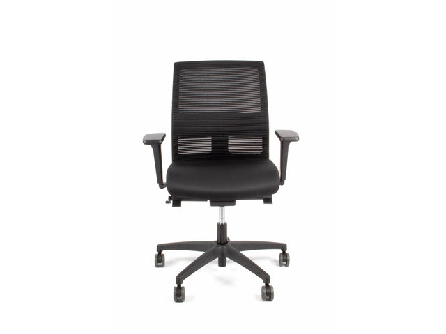Bureaustoel Linea Omnia 02 zwart/zwart met 3D armleuning