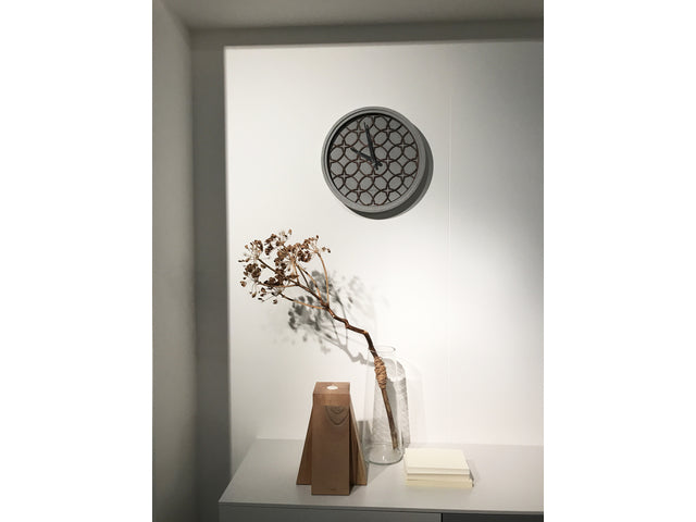 Wandklok NeXtime dia. 39,5 cm, Polyresin/Holz, grau