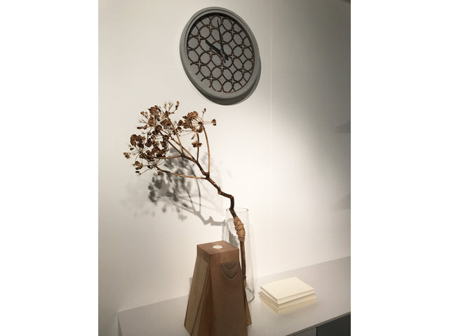 Wandklok NeXtime dia. 39,5 cm, Polyresin/Holz, grau