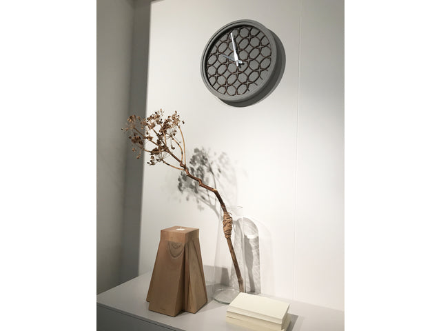 Wandklok NeXtime dia. 39,5 cm, Polyresin/Holz, grau