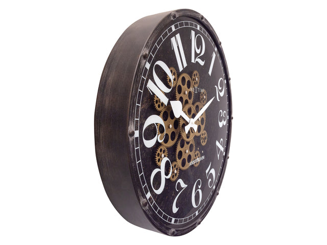 Schwarzer Klok – Großer Wandklok – 50 cm – Bewegende Tandem – „Henry“ – NeXtime