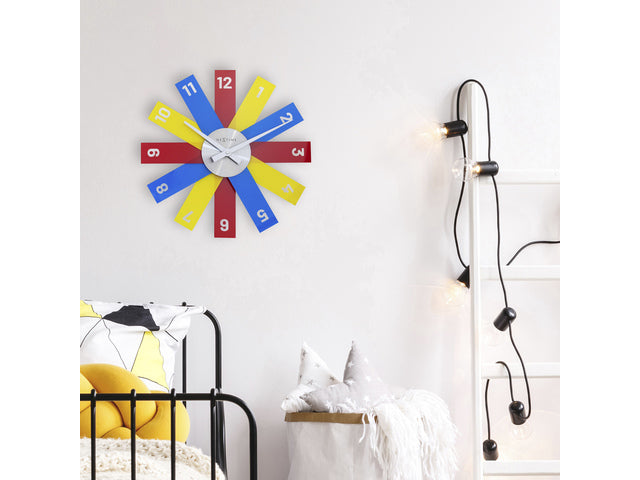 Design wandklok - 40cm - Stille klok - Veelkleurig - Acryl - NeXtime "Plexi"