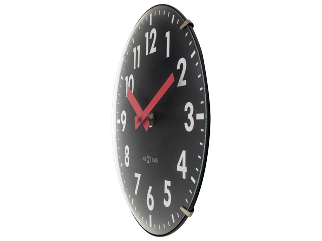 Tafelklok Nextime Duomo Mini 20 cm mit schwarzem Glas und Glaslinse