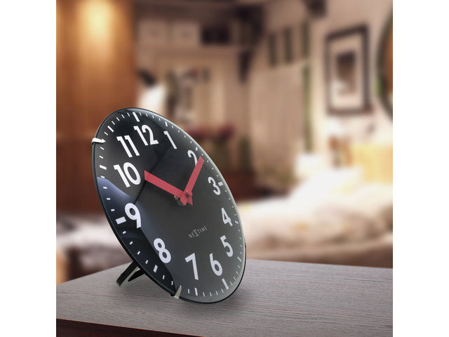 Tafelklok Nextime Duomo Mini 20 cm mit schwarzem Glas und Glaslinse