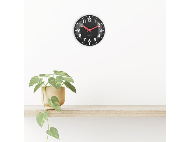 Tafelklok Nextime Duomo Mini 20 cm mit schwarzem Glas und Glaslinse