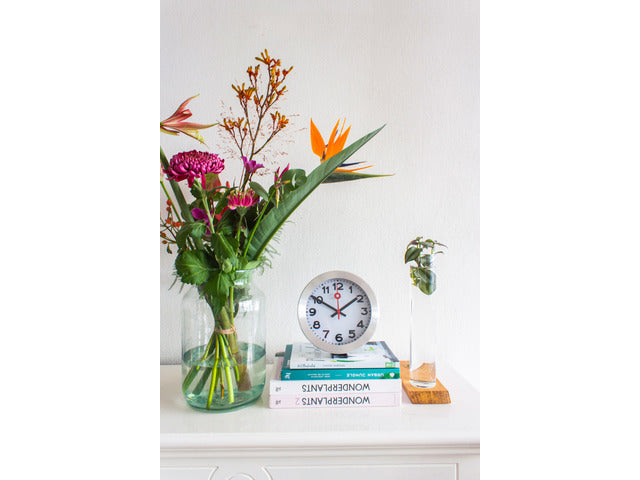 Wandklok NeXtime dia. 19 cm, geborstetes Aluminium, 'Station'