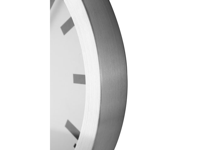 Wandklok NeXtime dia. 19 cm, geborstetes Aluminium, 'Station'