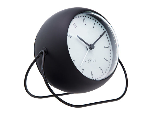 Wekker NeXtime Bubble wekker 11x8cm zwart metaal