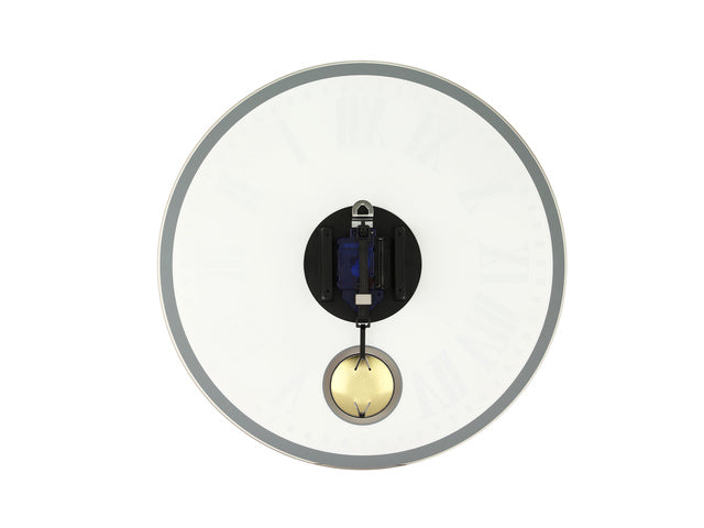 Wandklok NeXtime dia. 43 x 4.2 cm, glas, wit, 'Romana'
