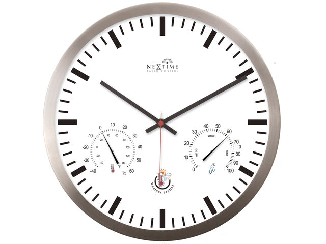 Wandklok Nextime Durchmesser 25 cm mit RC-Aluminium, funkgesteuert