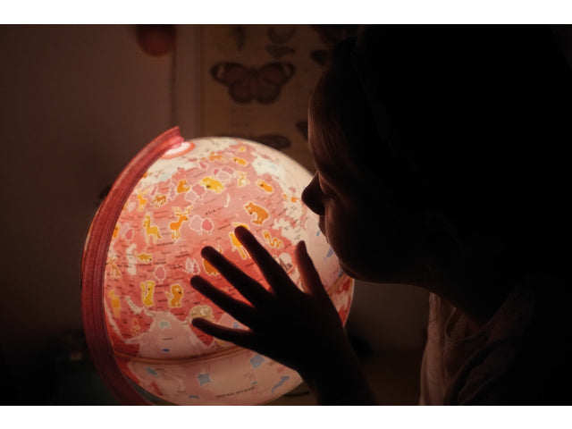Wereldbol denkbeeldig 30 cm met verlichting
