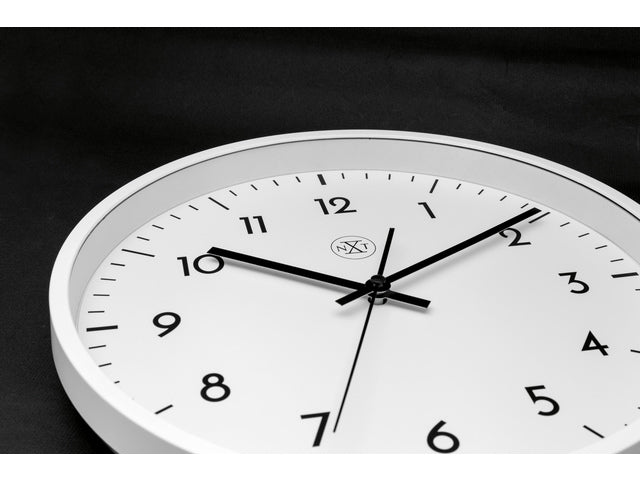 wanduhr NXT durchmesser 30 cm kunststoff weiß, weiß wijzerplaat