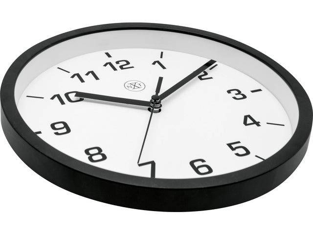 wanduhr NXT durchmesser 20 cm kunststoff schwarz, weiß wijzerplaat