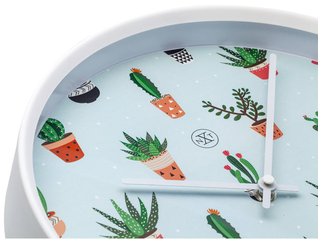 Wandklok nXt Cactus dia 30cm kunststof wit