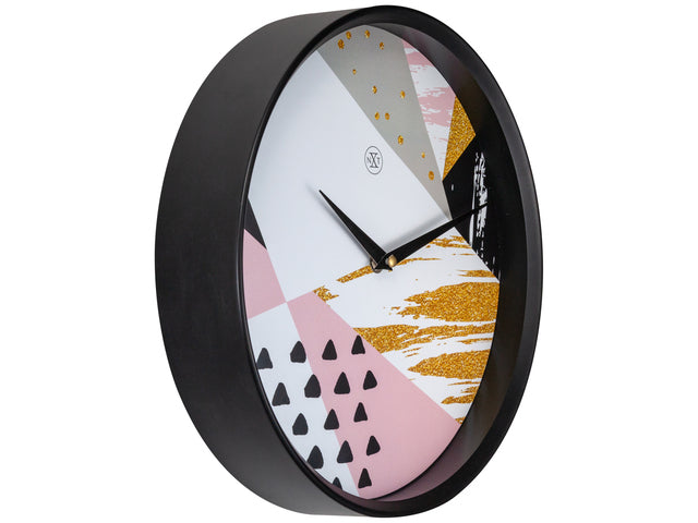 Wandklok nXt Grace dia 30cm kunststoff schwarz
