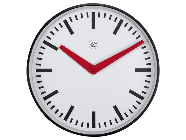 Stationsklok – 25,5 cm – Stille Wandklok – Wit – nXt von NeXtime – „Newcastle“