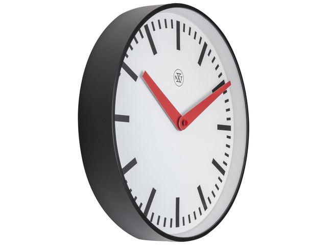 Stationsklok – 25,5 cm – Stille Wandklok – Wit – nXt von NeXtime – „Newcastle“