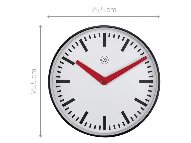 Stationsklok – 25,5 cm – Stille Wandklok – Wit – nXt von NeXtime – „Newcastle“