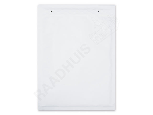 Luchtkussenenvelop Raadhuis 180x265mm D14 wit plakstrip doos a 100 stuks