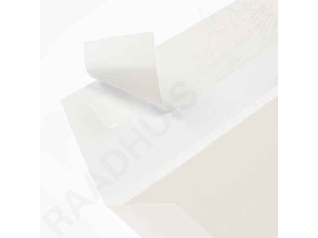 Bordrugenvelop Raadhuis 220x312mm EA4 wit met plakstrip doos a 100 stuks