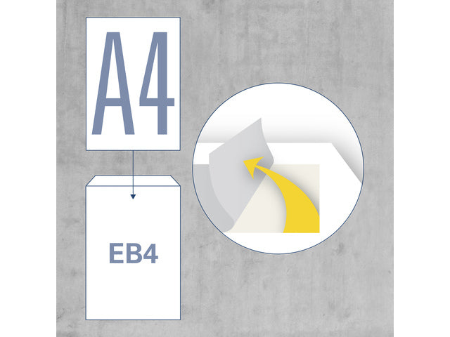 Bordrugenvelop Raadhuis 262x371mm EB4 wit met plakstrip krimp a 10 stuks