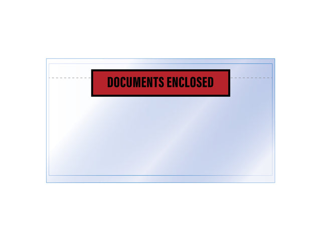 Paklijstenvelop binnenmaat 225x122mm DL 50 micron documents enclosed 1000 stuks