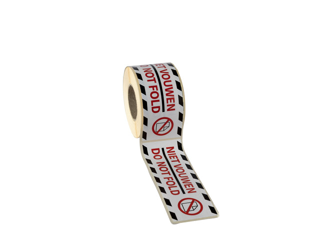 Gevaaretiket Raadhuis 46x125mm rol 250 stuks Niet vouwen EN/NL wit/rood