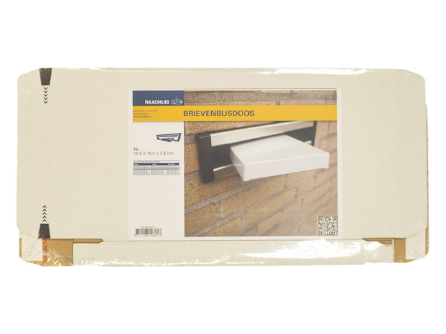 Brievenbusdoos Raadhuis 17x25cm wit 650grs duplex 5 stuks